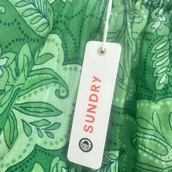 Sundry V-Neck Mini Swing Dress Tropical Vacation Lightweight Women’s Size S 4-6 - Picture 10 of 13